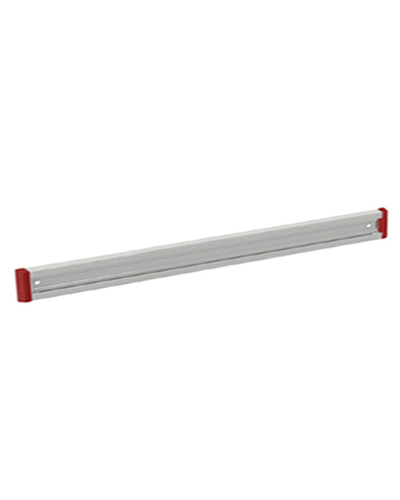 Rail portacolgadores 90cm. Con topes laterales. Con tornillos. Rojo